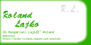 roland lajko business card